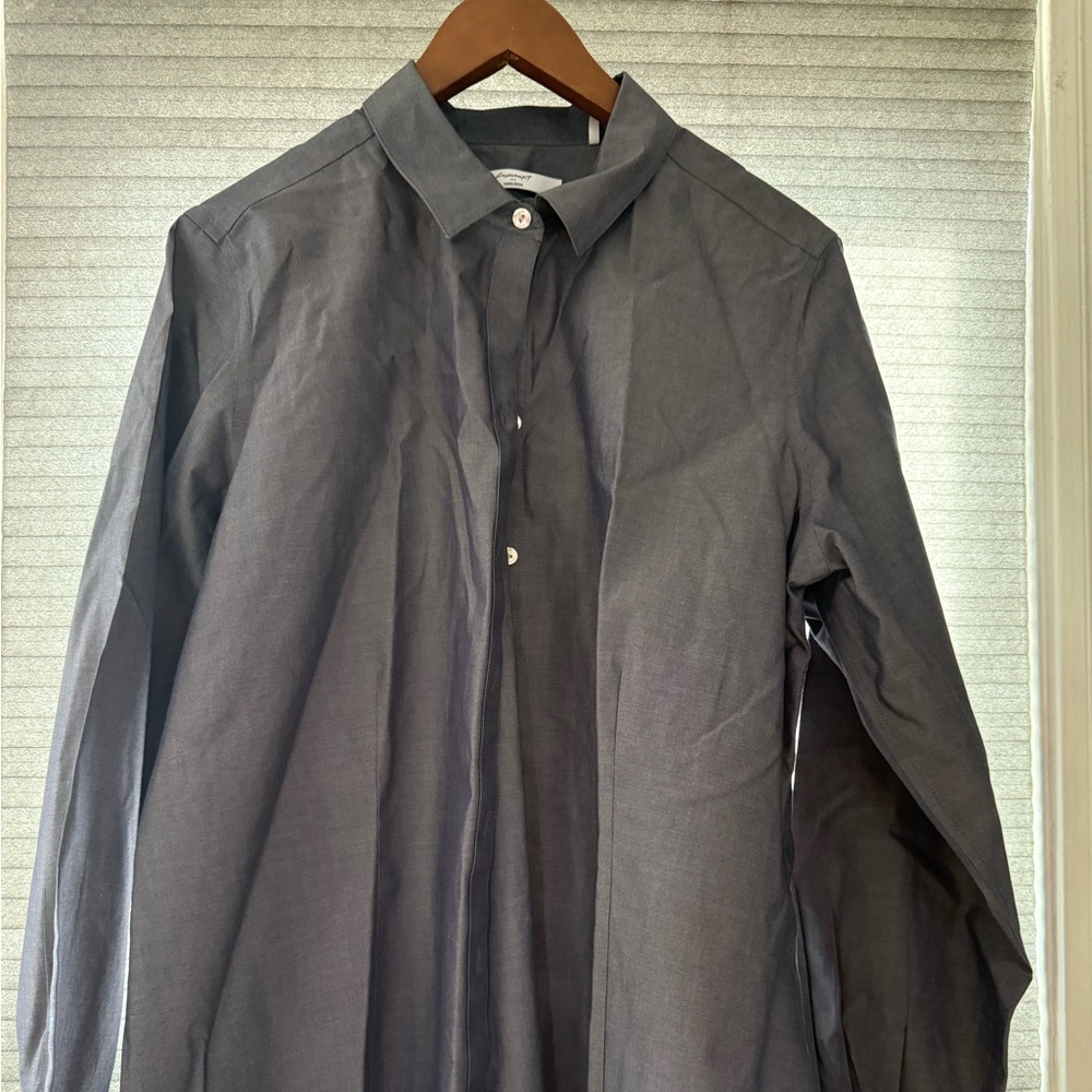 Women’s size 18 charcoal gray, no iron Foxcroft, long sleeve shirt.